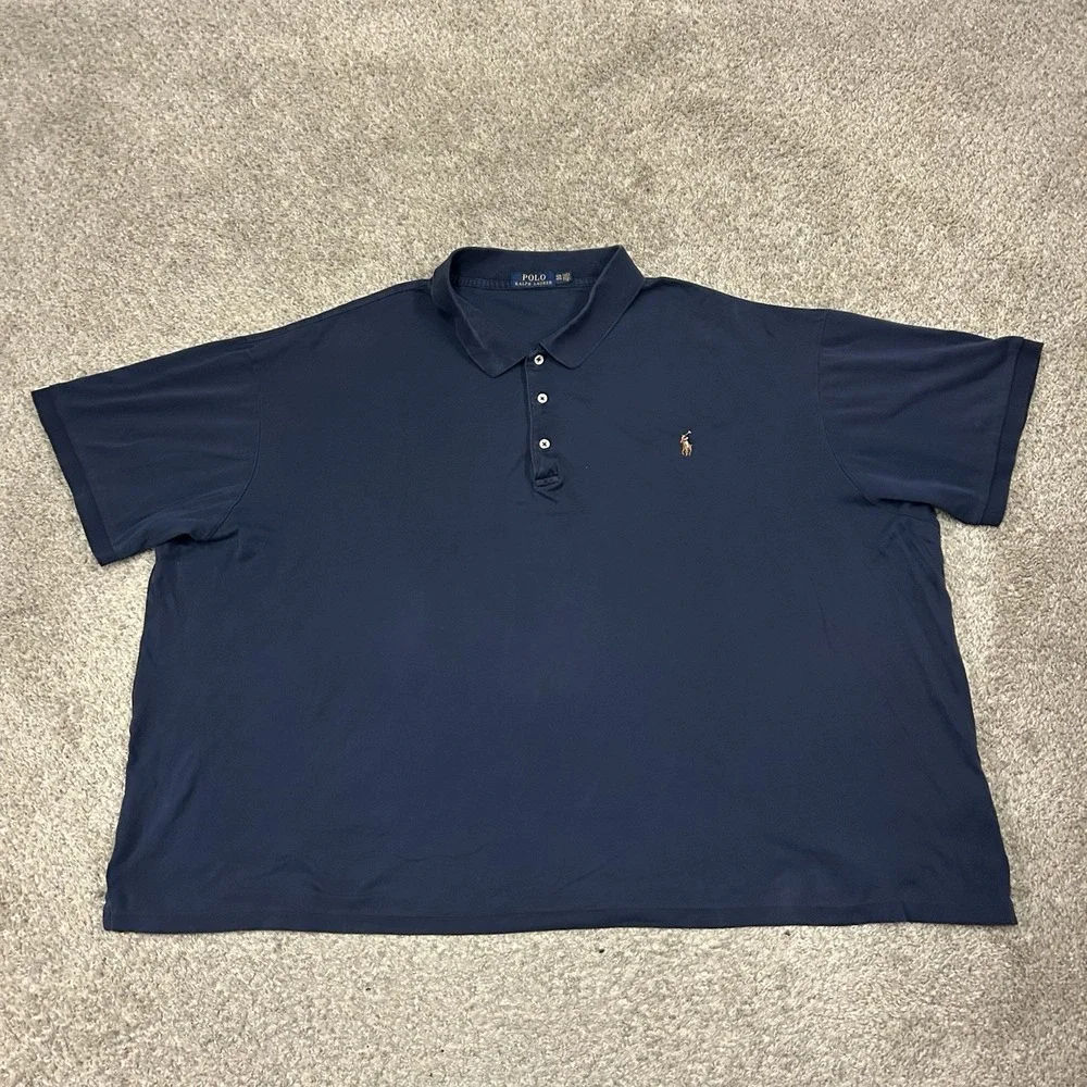 Polo Ralph Lauren Soft Cotton Polo Shirt Mens 4XB Big Blue Preppy Casual‎